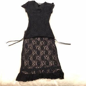 Bisou Bisou matching top & skirt XS